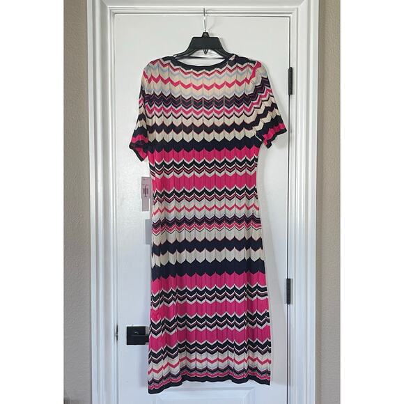 NWT Women's London Times Square Neck Short Sleeve Knit Dress XLarge - Picture 6 of 7